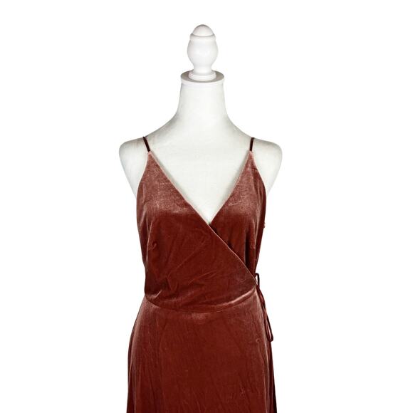 Jenny Yoo Andi Velvet Maxi Dress Cinnamon Rose 12 NEW - Picture 6 of 13